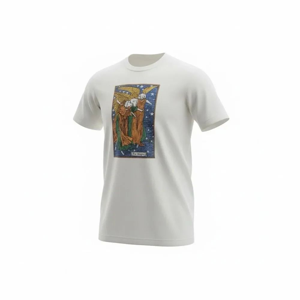 VNTGE Art T Shirt Balcony Art Single Stitch 1994 Fur Angels LARGE Fruit Of Loom